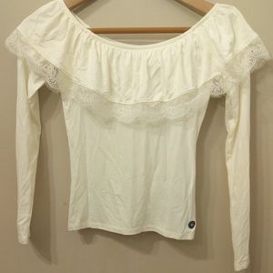 Hollister cream colored long sleeve top-cvs